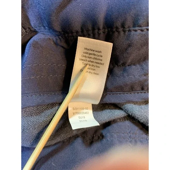 Athleta Linen Beachside‎ Bali Shorts Women's 8Blue Faded Camo 3" 211109 Pull On - Picture 6 of 12